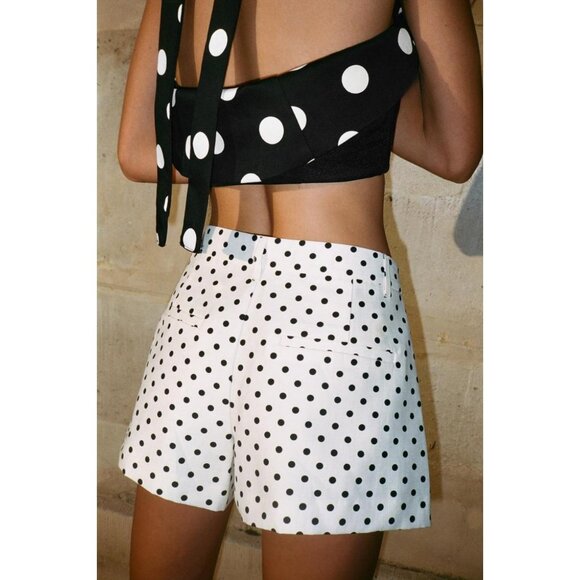 ZARA MINI POLKA DOT SHORTS - Picture 3 of 5